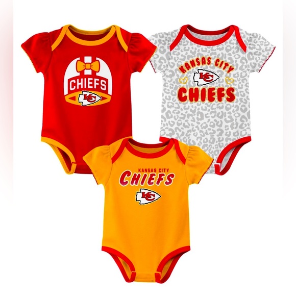 Kansas City Chiefs 3-Piece Baby Onesies - Picture 1 of 1